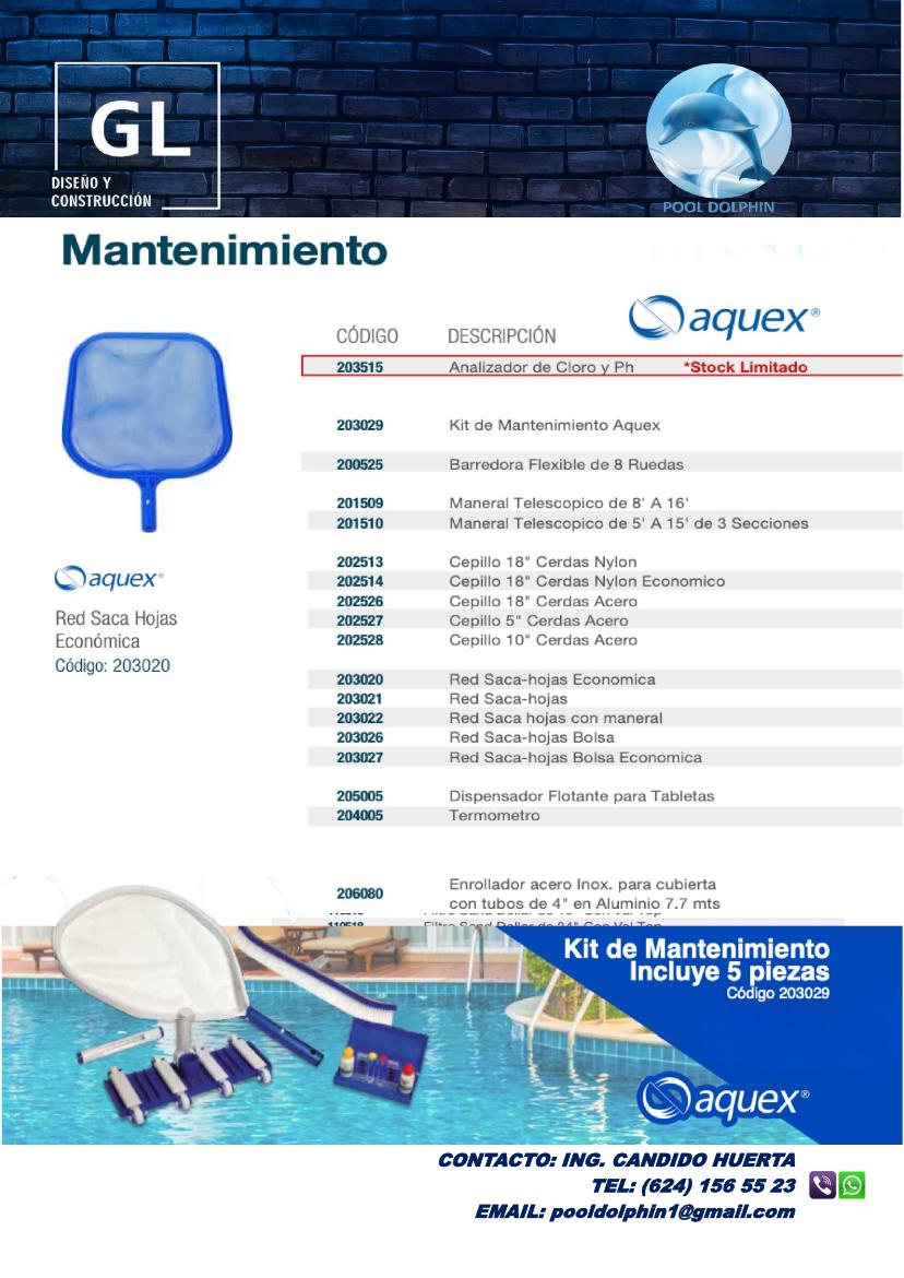 Catálogo página 9: accesorios de mantenimiento Aquex